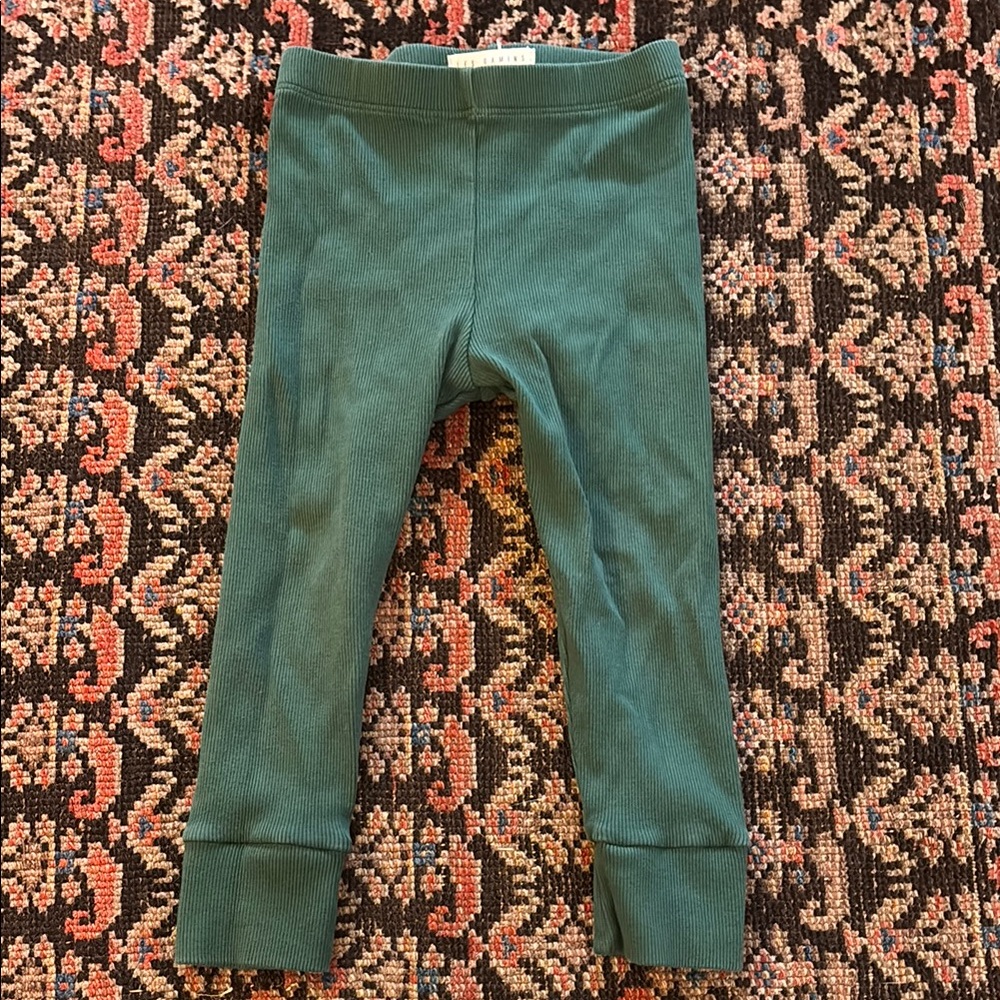 Les Gamins Kids Ribbed Green Leggings